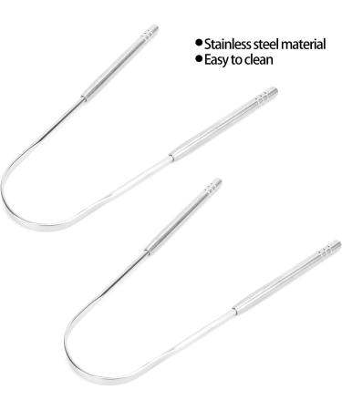 U-Shaped Tongue Scraper - 2 PCS Stainless Steel Tongue Cleaner for Oral Health & Bad Breath Removal - Buy Online on GoSupps.com
