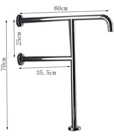 Bathroom Grab Bar Safety Support Rail U-shaped Grab Bars for Toilet and Showers Wall To Floor Grab Bar for Bathroom Polished Chrom - Buy Online on GoSupps.com