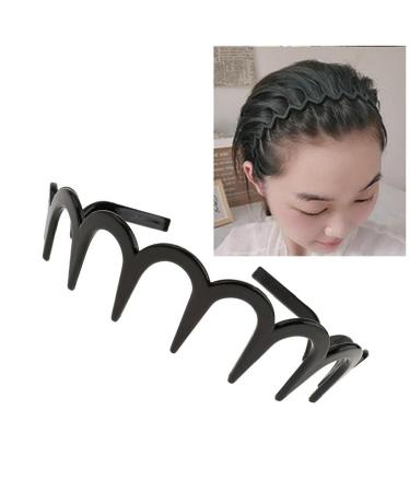 Pulabo Unisex Wave-Shaped Headband - Black Spring Wavy Metal Hair Band with Long Teeth | Premium Sports Headgear Accessories - Buy Online on GoSupps.com