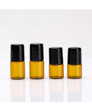 25Pcs Mini Amber Glass Essential Oil Roller Bottles - 1ml - Metal Ball - Empty Roll On Perfume Sample Vials - Aromatherapy Lip Balm Cream - Black Cap - Buy Online on GoSupps.com