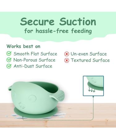 Little Chiltern Co 8 Pcs Silicone Baby Weaning Set - Adjustable Bib Suction Bowl & Plate Cup Fork & Spoon - Green - Buy Online on GoSupps.com