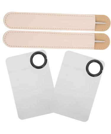 SHERCHPRY 2ensembles Plateau M langeur Cosm tique Avec Spatule Plateau De Maquillage Pour Fond De Teint Et Vernis Ongles Outils De Beaut