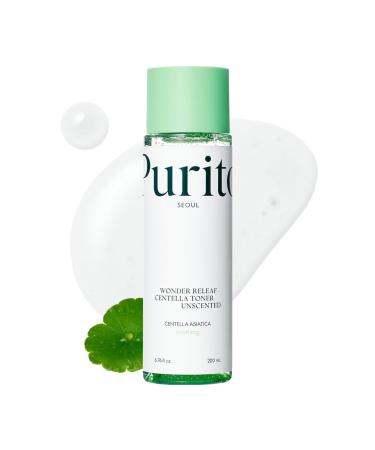 PURITO Seoul Wonder Releaf Centella Toner Unscented Korean Centella for Sensitive Skin Soothing Facial Toner for face K-Beauty 200ml 6.76 fl.oz
