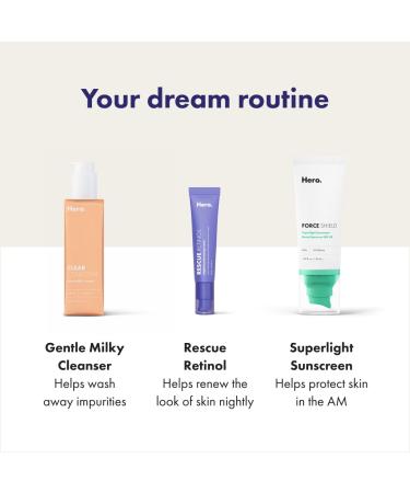 Hero Cosmetics Rescue Retinol Night Cream - Gentle Formula for Uneven Texture & Post-Blemish Marks - Safe for Sensitive Skin (30ml) - Buy Online on GoSupps.com