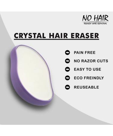 No Hair Crystal Hair Eraser - Reusable Painless Hair Remover for Men and Women - Exfoliation Tool for Back, Arms, and Legs - Matte Purple - Buy Online on GoSupps.com