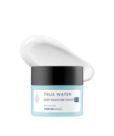 THANKYOU FARMER True Water Deep Moisture Cream EX - Hyaluronic Acid Moisturizer Ceramide Panthenol Dermatologist Tested Korean Moisturizer for Face Fragrance-free 2.81 Fl Oz (80ml)