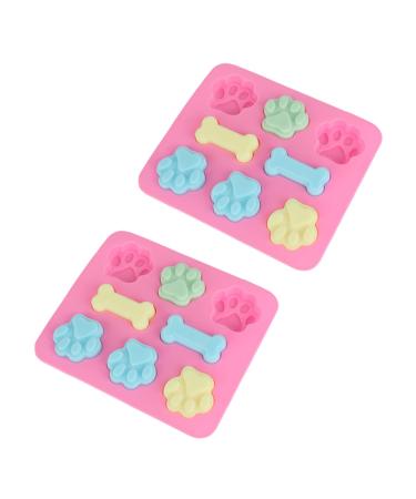 Zerodeko 4 Pcs Pet Cake Mold Ice Block Mold Lollipop Silicone Cake Mold Silicone Ice Cube Trays Silicone Pans for Baking Paw Biscuit Silicone Treat Mold Chocolate Silica Gel Silicone Mold 18x16cmx2pcs Random Colorx2pcs