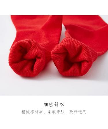 Chinese New Year Red Cotton Sports Socks - Comfortable and Sweat-Absorbent - 4 PCS (Size 34-39) - Buy Online on GoSupps.com