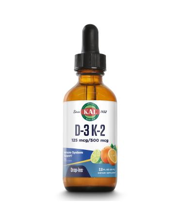 KAL D-3 K-2 Drop Ins Natural Citrus  2 fl oz (59 ml)