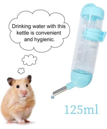 WishLotus Hamster Dispenser Bottle No Drip Plastic Hanging Water Bottle Automatic Water Bottle Dispenser Cage Bowl with 2 Rolling Balls for Rabbit Guinea Pig Rat Gerbil Chinchilla (125ml Blue) 125ml Blue - Buy Online on GoSupps.com