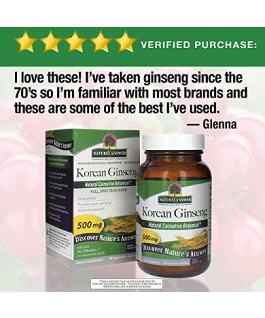 Nature's Answer Korean Ginseng - Vegan, Gluten-Free Memory & Focus Support | 50ct - Buy Online on GoSupps.com
