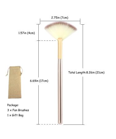 Soft Fan Brushes for Glycolic Peel | Makeup Applicator Tools - Pack of 3 | Includes Storage Bag - Buy Online on GoSupps.com