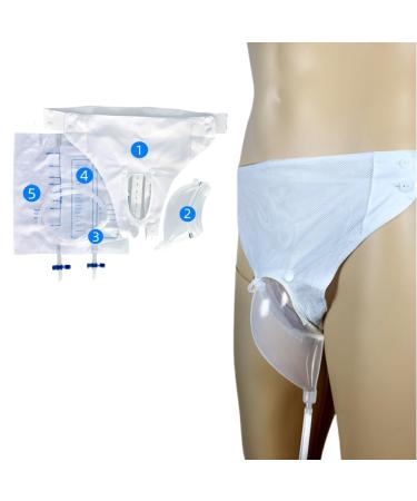 Wearable Urinary Drainage Bag for Women Reusable Urine Collection Bag Adjustable External Catheter Elderly Urinal with Urine Catheter Bags(2000 ML*1+1000 ML*1) for Bedridden Patients