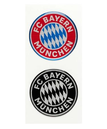 FC Bayern Munich Auto sticker 2 Set - 3D logo - red/black sticker sticker FCB - plus free 1 x FCB autograph card of our choice