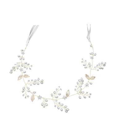 FRCOLOR 1pc Headband Bride Hair Bride Headdress Bride Shiny Headdress Pearl Headdress Fashion Bride Headwear Fashion Headdress Wedding Accessory Wedding Shiny Headdress Alloy