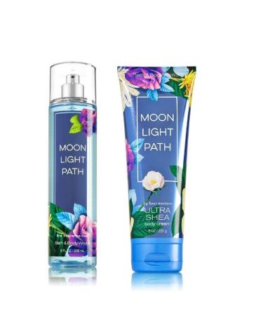 Bath & Body Works - Signature Collection - Moonlight Path - Fine Fragrance Mist 8 Fl Oz & Triple Moisture Body Cream 8 Fl Oz - Buy Online on GoSupps.com