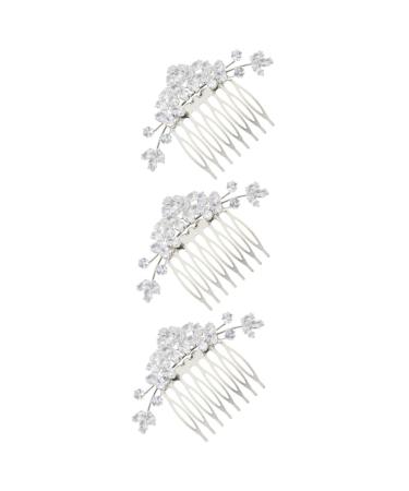Beaupretty Bride Wedding Hair Comb bangs flower side rhinestone hair bridal side for women crystal rhinestones bridal hair combs for wedding decorate lace aluminum alloy Pearl Hair Comb