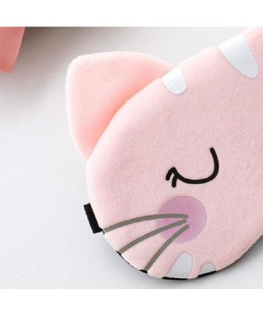 Fxaelian Cartoon Cat Sleep Mask - Funny Novelty Eye Cover for Travel, Women, Girls, Adults & Kids - Light Pink - Buy Online on GoSupps.com