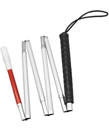 White Cane Aluminum Folding Cane for the Blind Folds Down 6 Sections with 2 Tips (130 cm (51 inch) Black Handle) 130 cm (51 inch) Black Handle - Buy Online on GoSupps.com