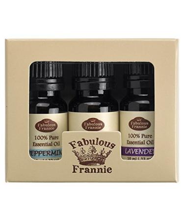 Fabulous Frannie 100% Pure Essential Oil Set - Peppermint Sweet Orange Lavender - Great for Aromatherapy