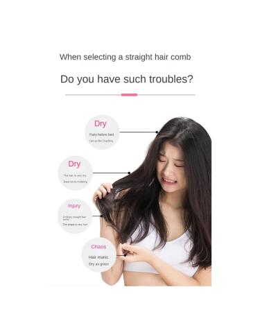 Wireless Hair Straightener Brush - Fast Heating Negative Ions Portable Curler - Pink - Buy Online on GoSupps.com