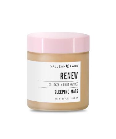 Valjean Labs Renew Sleeping Mask | Collagen + Fruit Enzymes | Helps to Hydrate, Soften, Exfoliate Skin Overnight | Cruelty Free, Paraben Free, Made in USA (3.5 oz) 3.5 Fl Oz (Pack of 1)