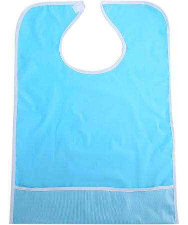 Eating Bib Clothes Protector Comfortable 2 Colors Optional Portable Waterproof Home Care Elderly Eat out for Older Adult(Light Blue) - Buy Online on GoSupps.com