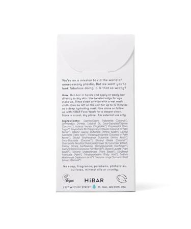 HIBAR Solid Cleansing Oil Bar Natural Makeup Remover & Eco-Friendly Skincare | Vegan Paraben-Free Travel-Friendly 1.7oz - Buy Online on GoSupps.com