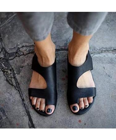 Fohapfam Women Big Toe Correction Sandal with Arch Support, Orthopedic Bunion Corrector & Toe Straighten Shoes - Black 6.5 - Buy Online on GoSupps.com