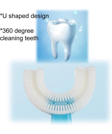 SATIS Silicone U-Shaped Kids Toothbrush 2 PCS for Kids 2-6 Years - Pink & Blue - Buy Online on GoSupps.com