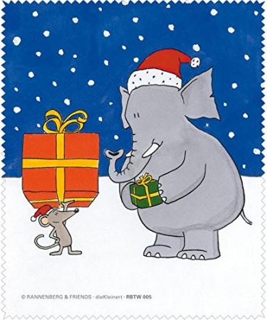 Glasses cleaning cloth X-Mas "Elephant Mouse & Gifts" Rannenberg & Friends
