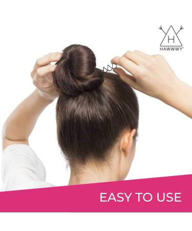 Hawwwy Spiral Bobby Pins 8 Pack - Easy Bun Maker for Women & Kids - Updo Hair Accessories - Black 2 Inches - Pack of 1 - Buy Online on GoSupps.com