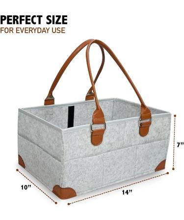 Melwey Diaper Caddy - Nursery Changing Table and Car Storage Basket Organizer | Baby Registry Must-Have for Newborn Essentials | Grey Shower Gift for Baby Boys and Girls - Buy Online on GoSupps.com