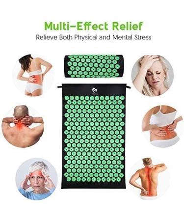 Bellababy Acupressure Set: Massage Mat & Pillow for Pain Relief Stress Relief & Relaxation - Green - Buy Online on GoSupps.com