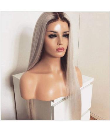 BGHJUE N Wigi S A Wig Blunt Synthetic Wig Mixed Wigs For White/Black Women Middle Part Nature Wigs White Long Straight