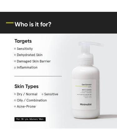 Mini.malist Gentle Face Wash - 6% Oat Extract & Hyaluronic Acid for Sensitive Skin | Sulphate-Free Non-Drying Fragrance-Free (120 ML - Buy Online on GoSupps.com