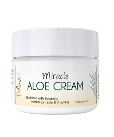 Deluvia Miracle Aloe Cream | Face & Body Moisturizer with Vitamin E & Organic Aloe Vera | Hydrating, Soothing for Dry Skin | Psoriasis, Eczema - 2 oz Compact Travel Size Unscented 2 Ounce (Pack of 1)