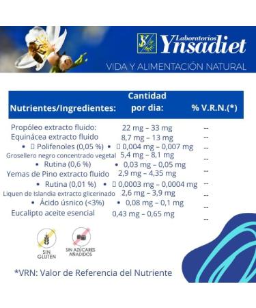 YNSADIET ECHINA PROPOOS | Oral Spray - 20 ml | Propolated Coneflower Gooseberry Pine Yellow | Ynsadiet - Buy Online on GoSupps.com