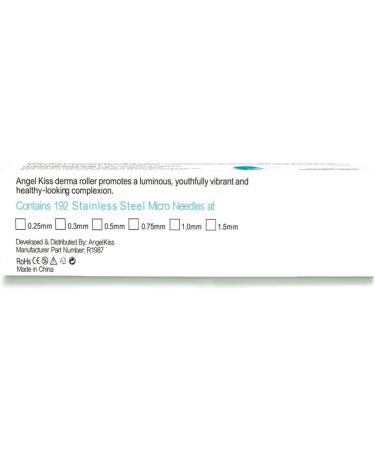 Angel Kiss Derma Roller 0.25mm Genuine Needle - 192 Microneedling Stainless Steel Microneedle Roller for Facial Skin Care - Buy Online on GoSupps.com