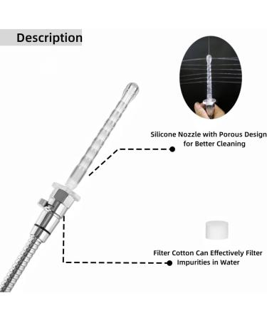 Shower Enema System with Silicone Nozzle Set - 3 Nozzles + Dust Cover G1/2 Thread Compatible with Most Shower Systems - International Shipping Available - Buy Online on GoSupps.com