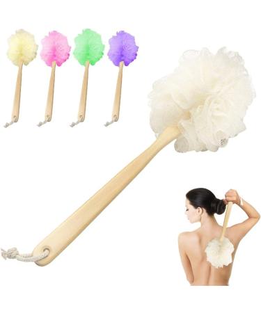Long Handled Spa Shower Body Brush | Loofah Back Scrubber for Skin Exfoliation - Buy Online on GoSupps.com