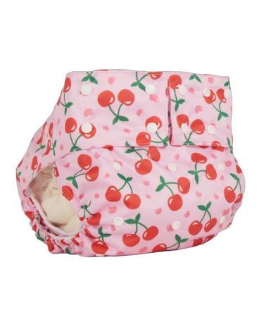 ABDL Diaper Adult Printed Diaper Unisex - Cherry and Pink Leak Proof Super Absorbent Diaper Adult Diaper Cover/Wrap ABDL Japanese Standard