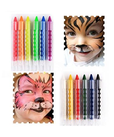 Fantasy Time 6 Set Fairy Tale Coloring Pins | Fluorescent Face & Body Art for Halloween Carnival & Parties - Buy Online on GoSupps.com