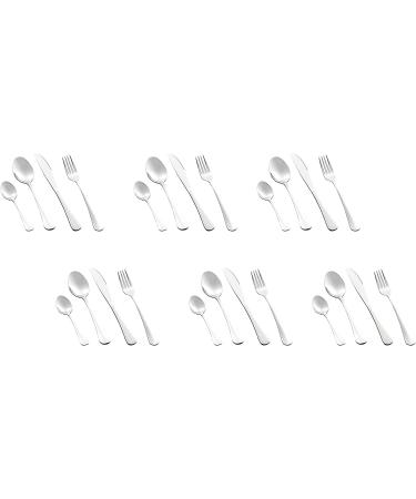 24 Piece Cutlery Set Stainless Steel Flatware Set with Knife Spoon Fork Service for 6 Dishwasher Safe Fork and Spoon HUAN TAI - Buy Online on GoSupps.com