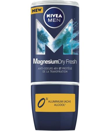 NIVEA MEN MAGNESIUM DRY FRESH Men's Roll-on Deodorant (1x50ml), antiperspirant without aluminum salts, roll-on, 48H freshness sensation