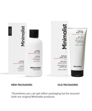 Minimalist 2% Salicylic Acid Body Wash | Acne Exfoliating Shower Gel | Sulphate Dye & Fragrance Free | 6.76 Fl Oz for Smooth Skin - Buy Online on GoSupps.com
