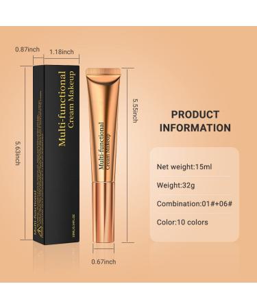 Kaely Liquid Contour & Highlighter Stick Duo | Easy Blend Bronzer Makeup Set with Cushion Applicator | Long-Wearing Formula | Universal Shades 01+06 - Buy Online on GoSupps.com