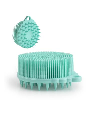 Brushes-Exfoliating Silicone Body Scrubber Easy to Clean  Well to Lathers  Keep Long Lasting  and More Hygienic Than Traditional Loofah (Green)