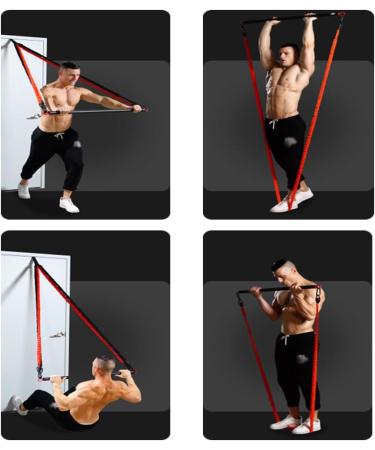 Portable Steel Resistance Band Bar - Fitness & Pilates Workout Equipment for Home Gym - Buy Online on GoSupps.com