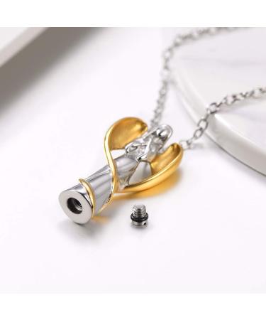 Personalized Prosteel Urn Chain Cross Necklace - Memorial Ash Pendant with 50cm/55cm Stainless Steel Chain - 18K Gold Gilded Life Tree Jewelry - Buy Online on GoSupps.com